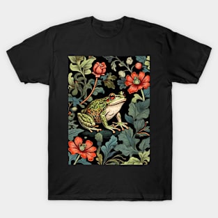 Frog in Forest | William Morris Inspired Art | Nature Artwork T-Shirt